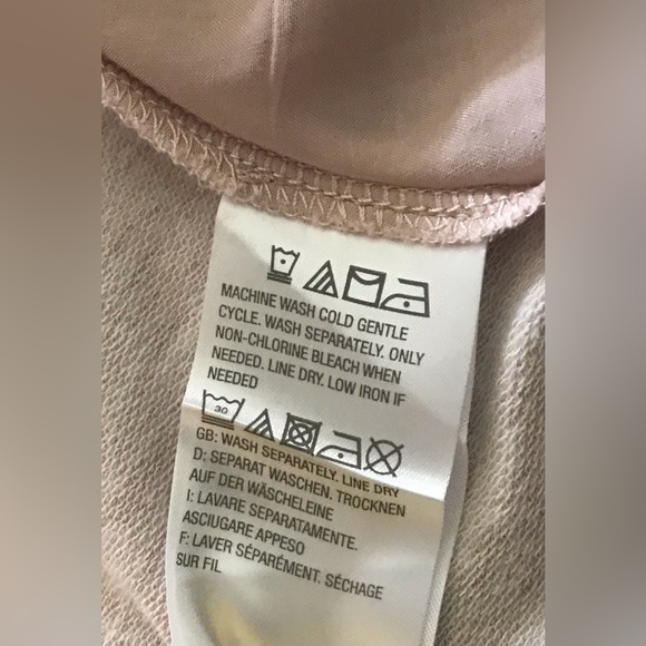 Knit Top LOGO Lounge by Lori Goldstein Size Small Light Pink Sage Green Pockets - Picture 9 of 10